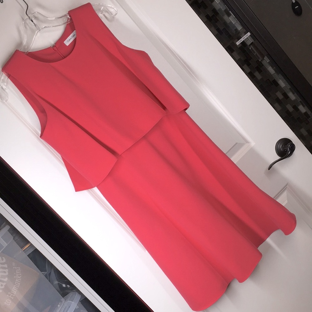NWOT Calvin Klein 8 Dress Pink Peach Coral Sleeveless